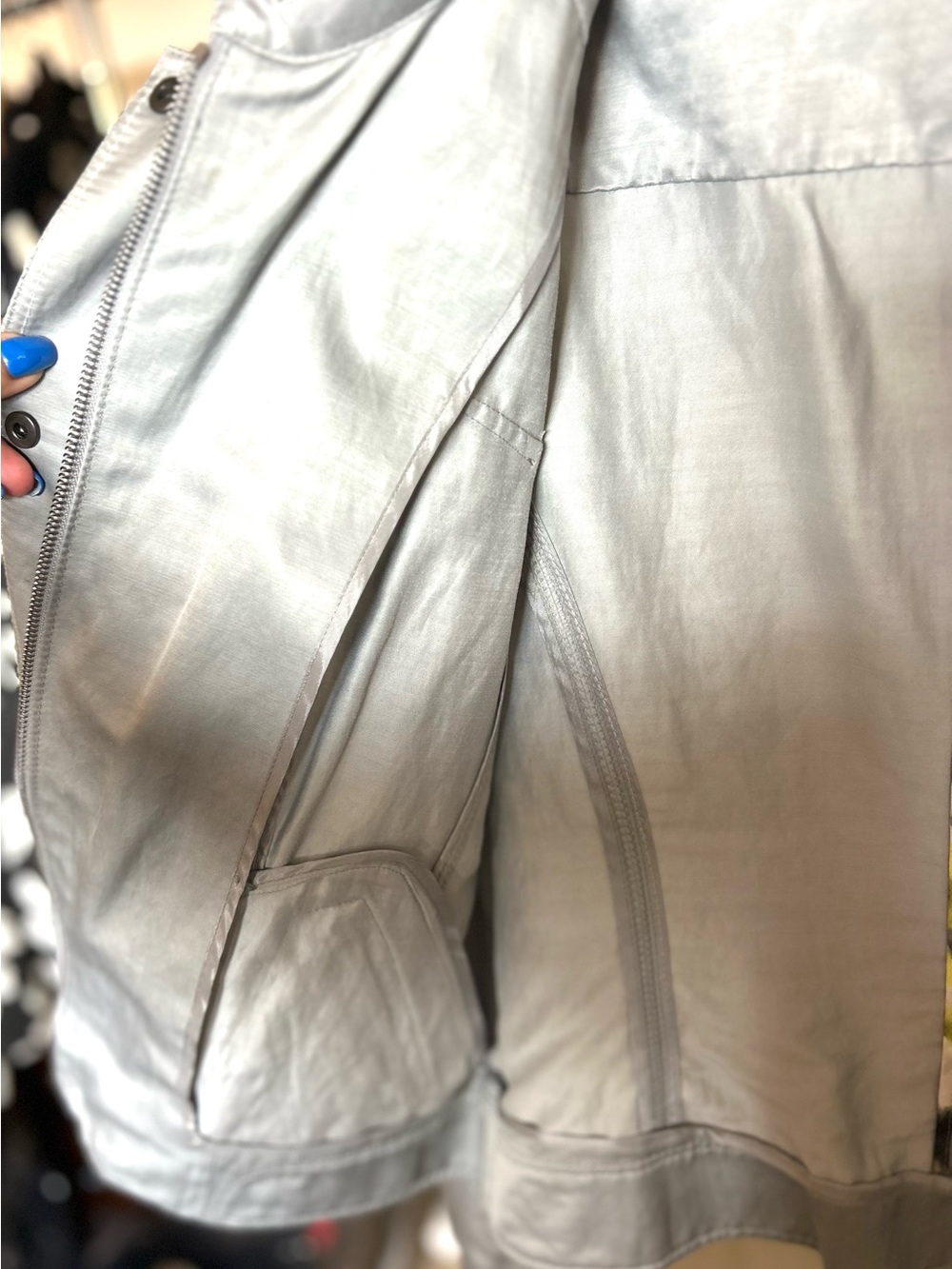 Basler Silver Button-Front Leather Jacket - Picture 8 of 13